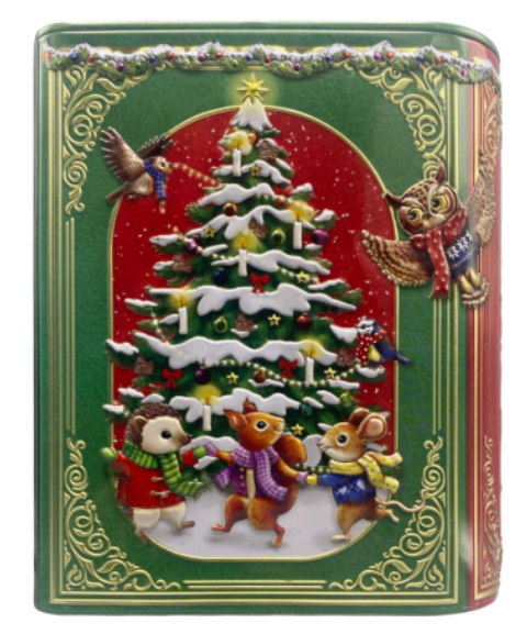 Kagedåse med skovens dyr grøn lille