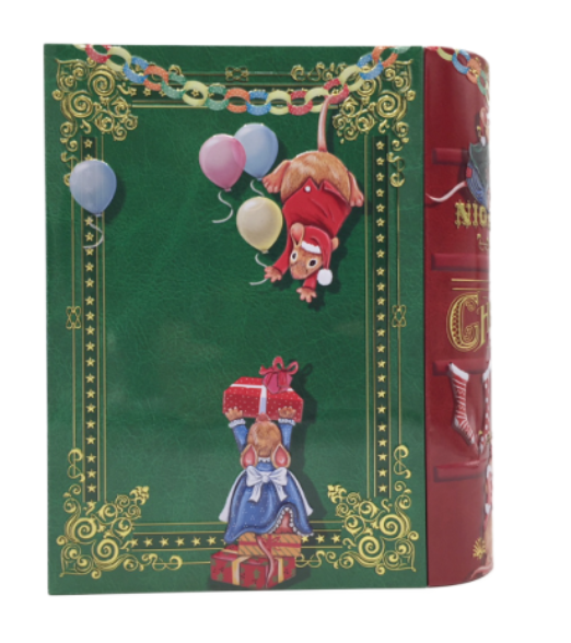 Kagedåse julens historiebog stor grøn
