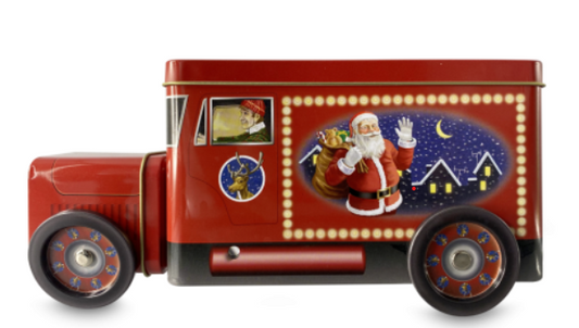 Julemandens lastbil kagedåse
