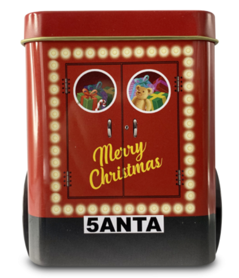 Julemandens lastbil kagedåse