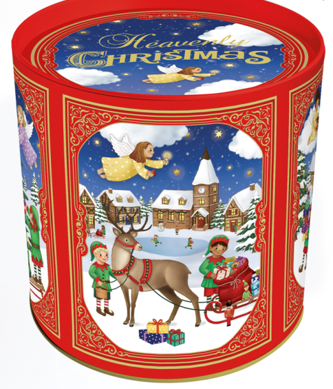 Jule kagedåse rund himmelsk juleaften