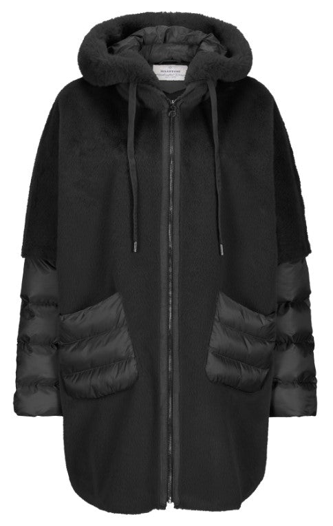 Milestone jakke med fake fur sort MSSunny