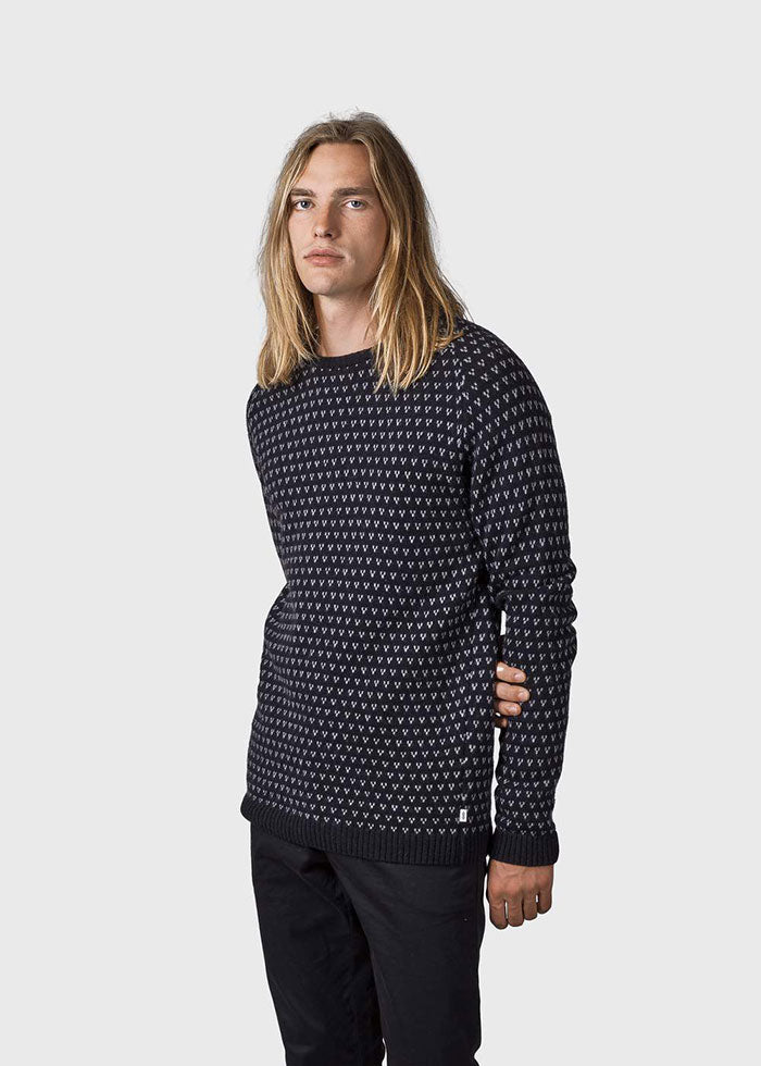 Klitmøller Collective Sweater, Hugo sort/lys grå