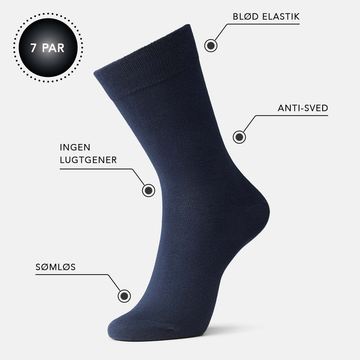 IQ sox strømper blå 7 par