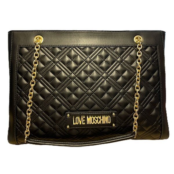Love Moschino sort quilted håndtaske