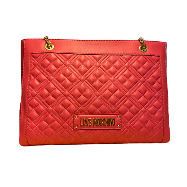 Love Moschino pink og guld læder håndtaske