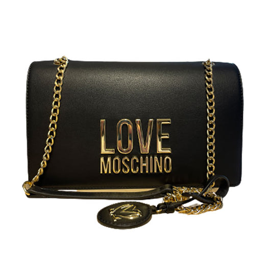 Love Moschino sort og guld læderhåndtaske