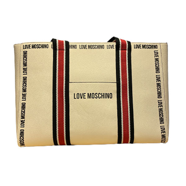 Love Moschino hvid, sort og rød håndtaske