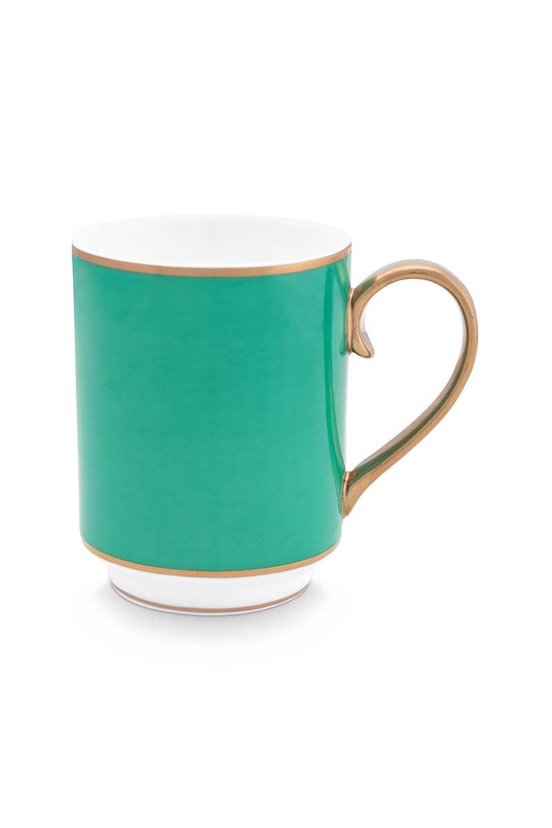 Pip Studio large mug with ear Chique Gold-Green 350 ml.