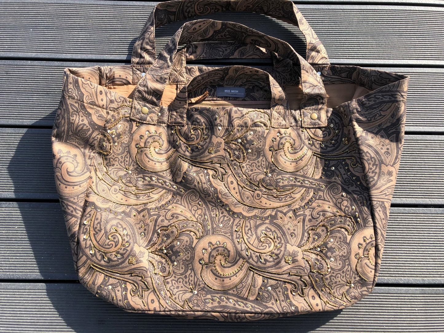 Mos Mosh weekendtaske camel/guld/sort