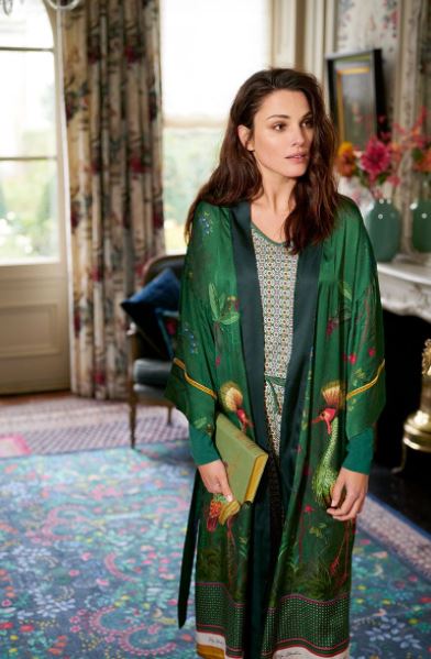 Pip Studio kimono birds in love green