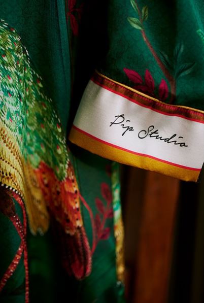 Pip Studio kimono birds in love green