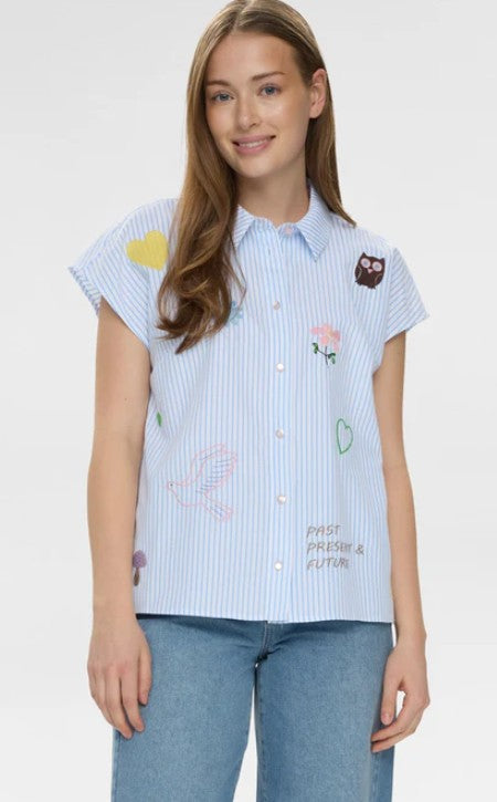 Nümph Nuashley Embroidery Shirt Airy Blue