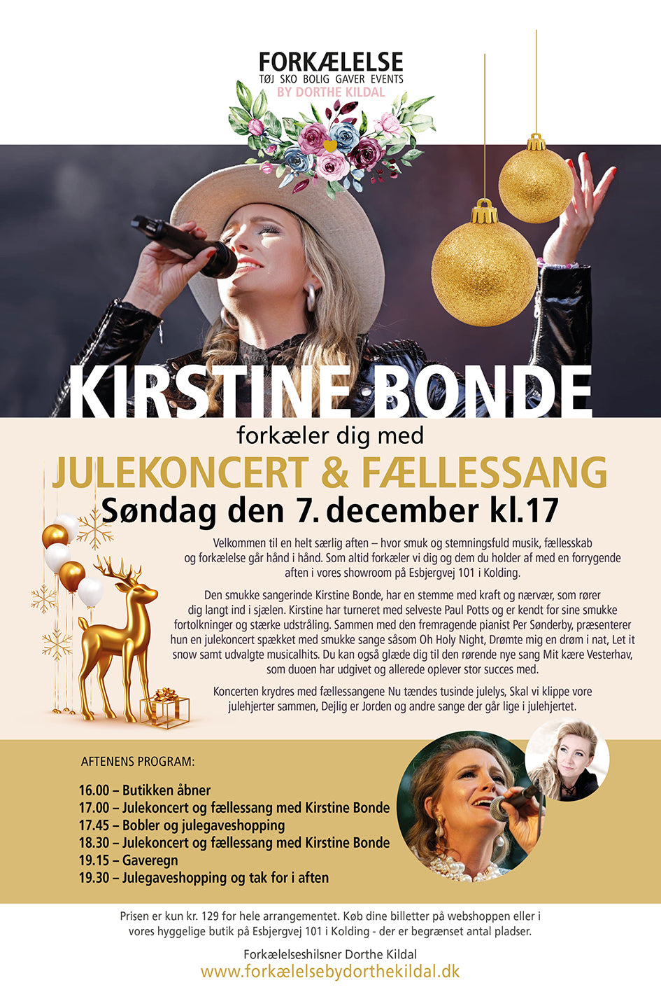 JULEKONCERT OG FÆLLESSANG MED KIRSTINE BONDE SØNDAG, DEN 7. DECEMBER KL. 17