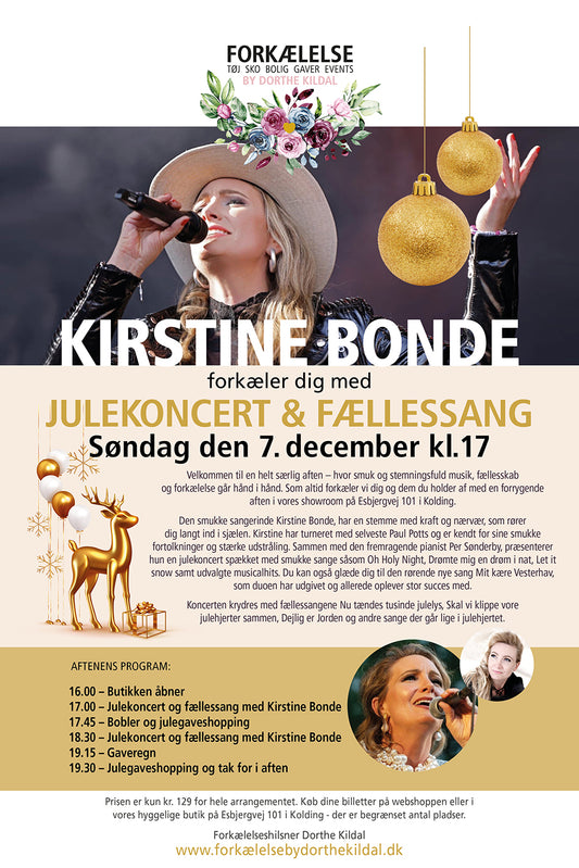 JULEKONCERT OG FÆLLESSANG MED KIRSTINE BONDE SØNDAG, DEN 7. DECEMBER KL. 17