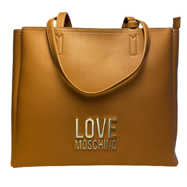 Love Moschino karamelfarvet læder håndtaske