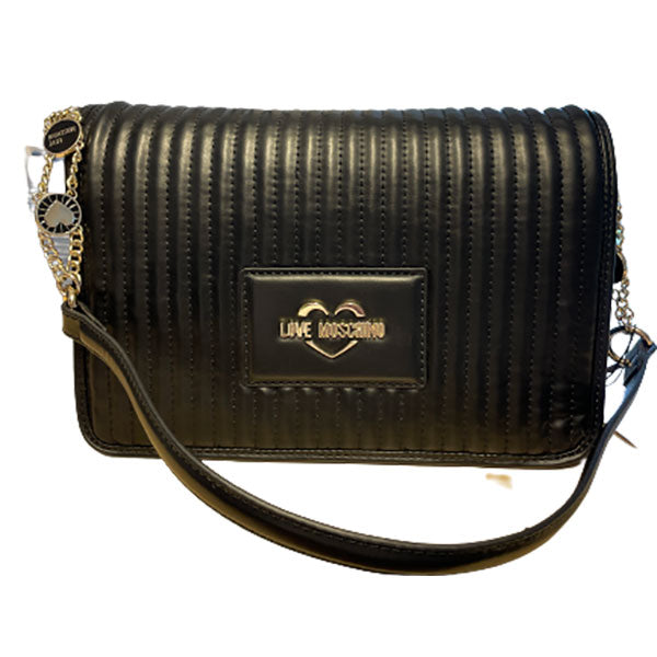 Love Moschino sort quilted læderhåndtaske
