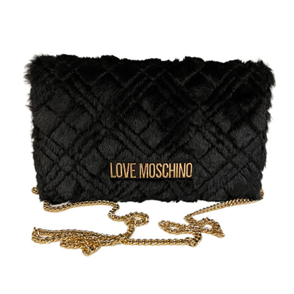 Love Moschino sort pels og guld håndtaske
