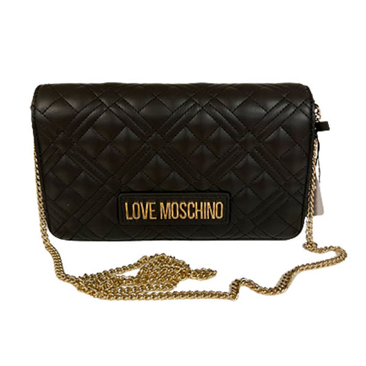 Love Moschino sort og guld quilted læderhåndtaske
