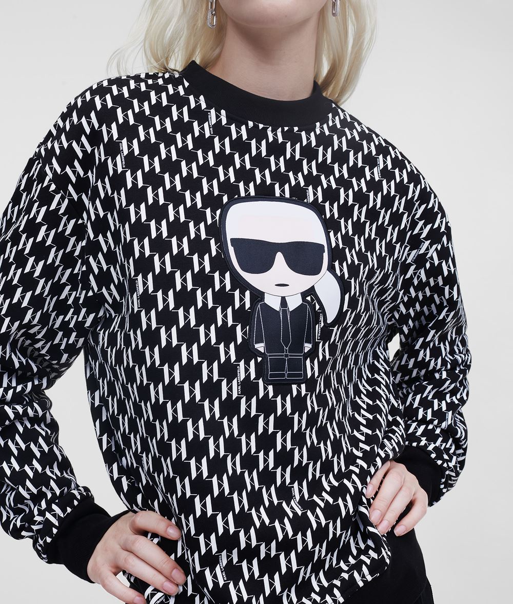 Karl Lagerfeld monogram sweat shirt sort