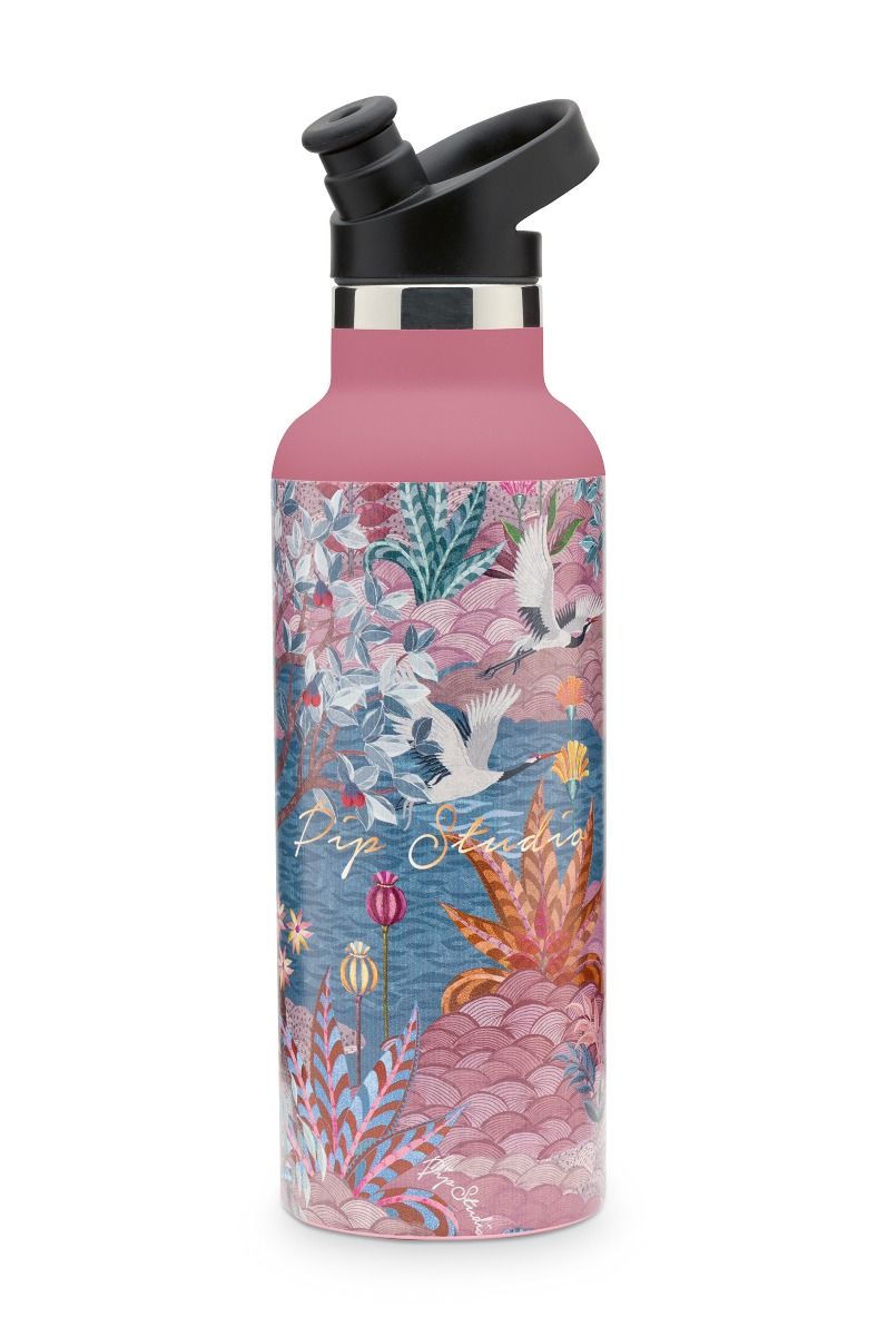 Pip studio vandflaske garden pink 600 ml.